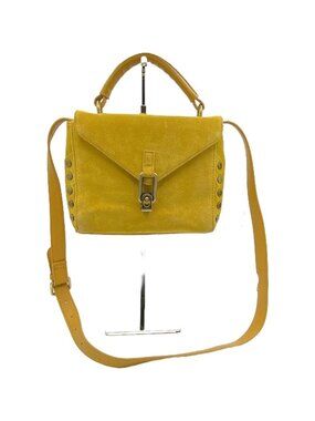 Lionel Mustard Yellow Suede Convertible Crossbody Satchel Shoulder Bag 3 in 1